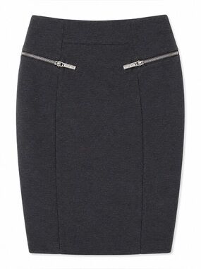 Michael Kors Charcoal Gray Pencil Skirt Size 6 Exposed Zip Stretch